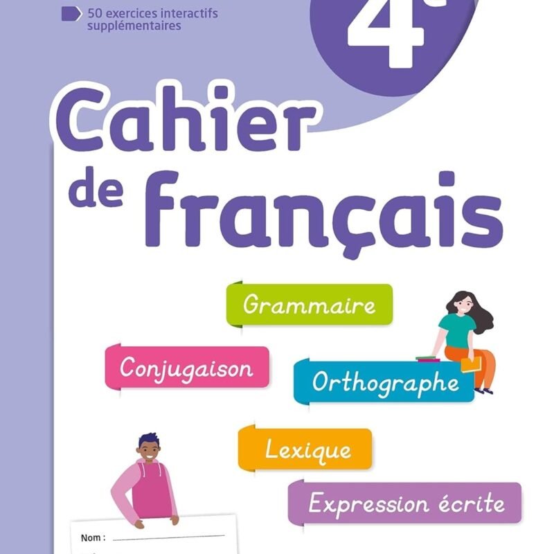 Fleurs d'encre cahier de français 4e cahier d'activités 2022 - librairie Rabat